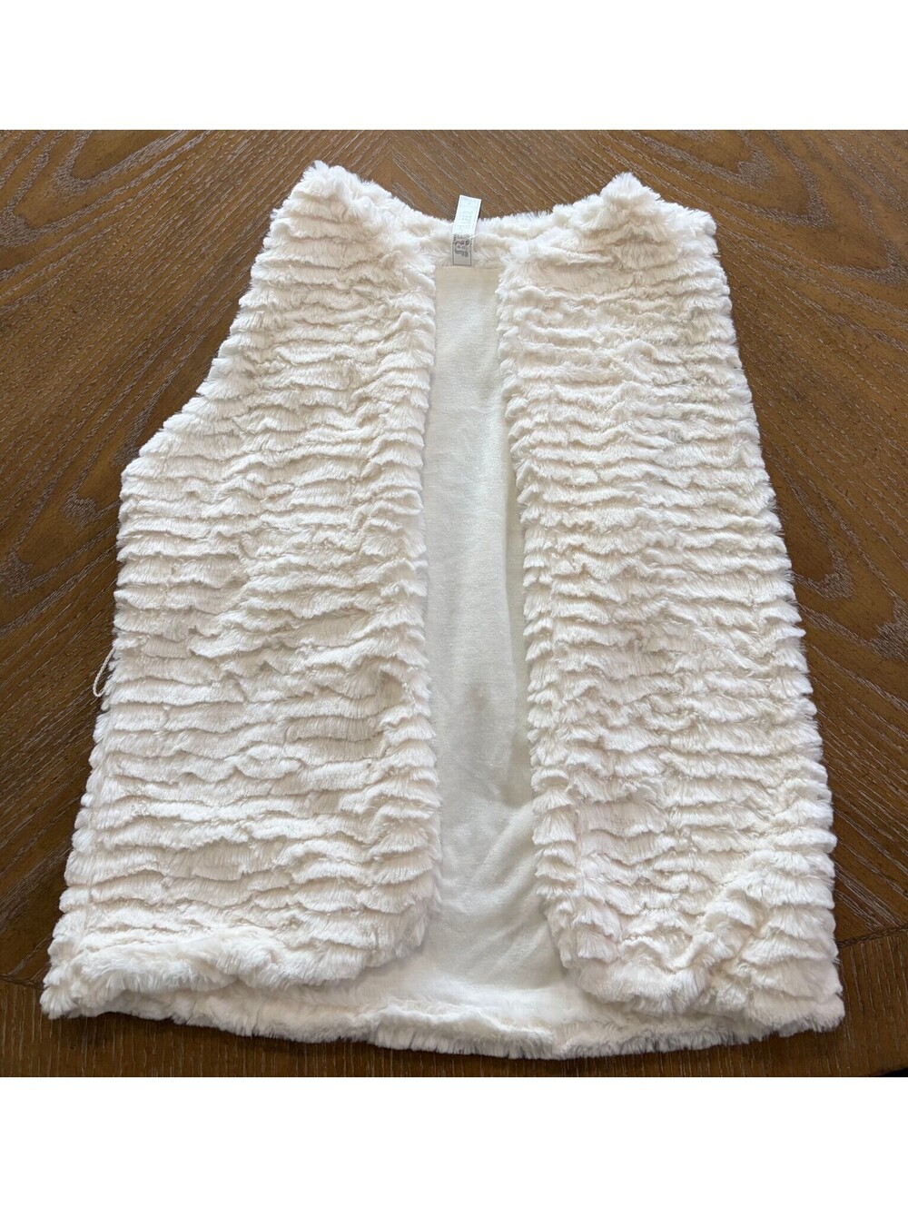 Beautees Faux Fur Cream Vest Medium Cozy and Stylish